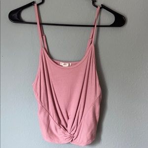 Blush knotted tank